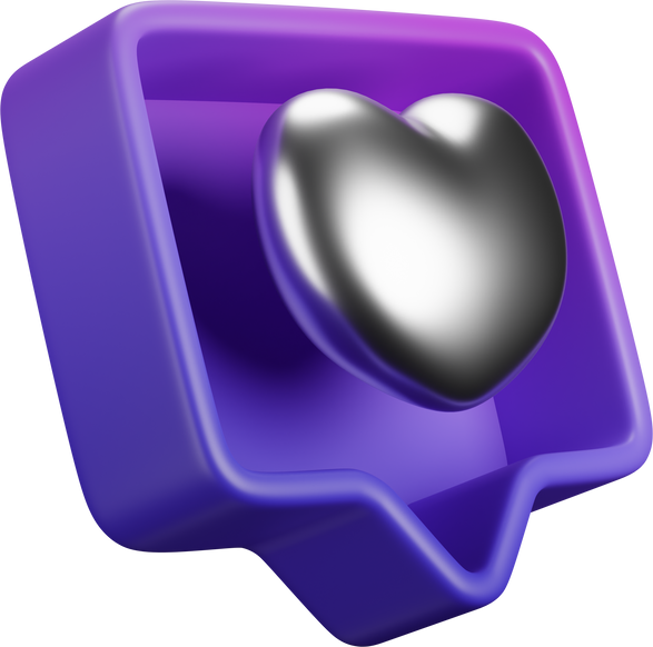 Purple 3D Notify Heart